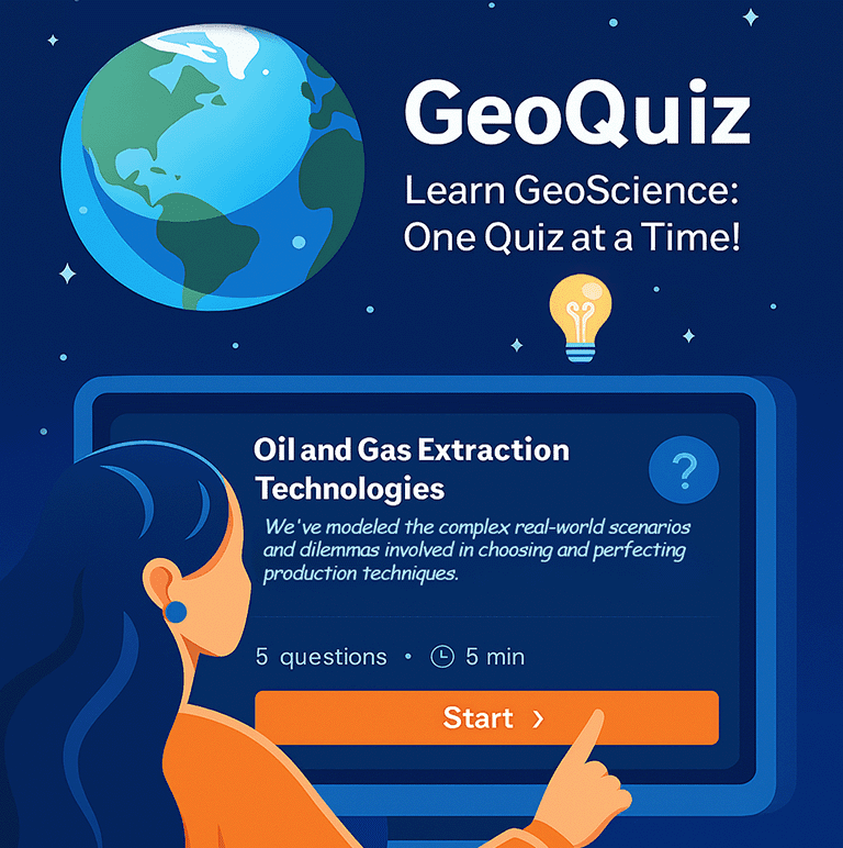 Scientist taking a geology quiz on a tablet